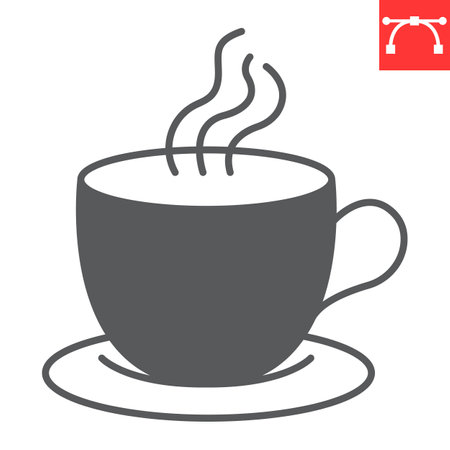 Coffee cup glyph iconのイラスト素材