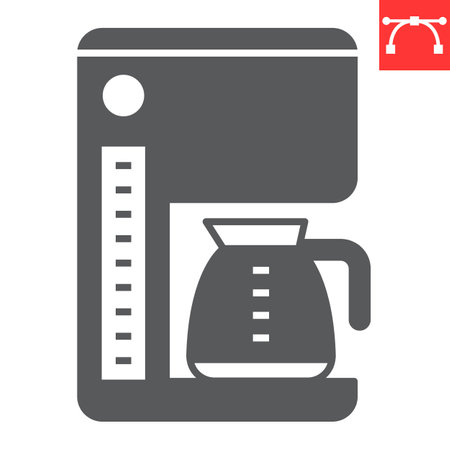 Coffee maker glyph iconのイラスト素材