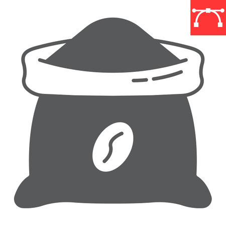 Coffee sack glyph iconのイラスト素材