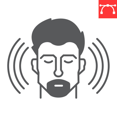 Mind awareness glyph icon, meditation and mindfulness, brand awareness vector icon, vector graphics, editable stroke solid sign, eps 10.のイラスト素材