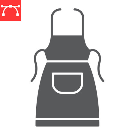 Apron glyph icon, kitchen and housewife, apron vector icon, vector graphics, editable stroke solid sign, eps 10.のイラスト素材