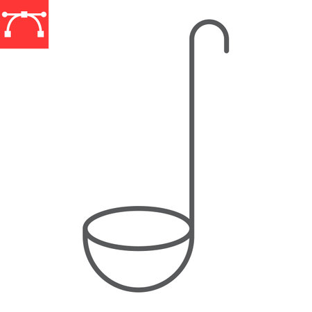 Soup ladle line icon, kitchen and cook, ladle vector icon, vector graphics, editable stroke outline sign, eps 10のイラスト素材