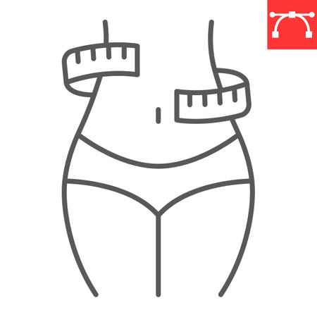 Weight loss line iconのイラスト素材