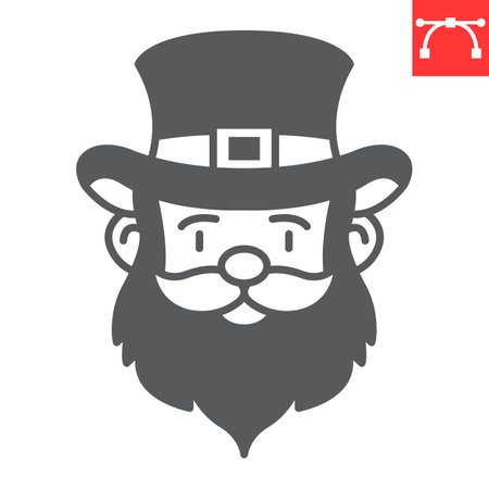 Leprechaun glyph iconのイラスト素材