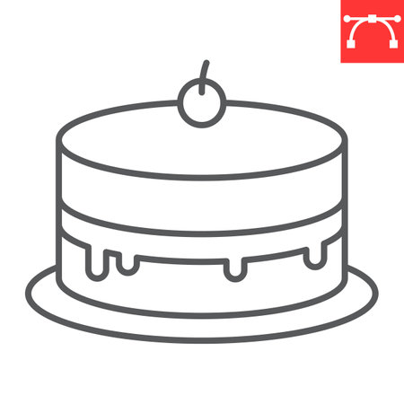 Cake line iconのイラスト素材