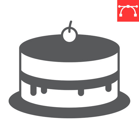 Cake glyph iconのイラスト素材