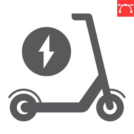 Electric scooter glyph iconのイラスト素材