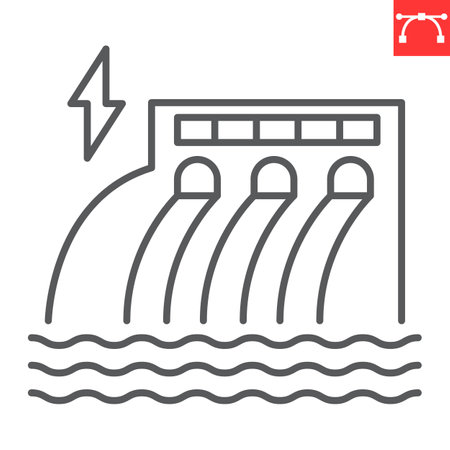 Hydro power line iconのイラスト素材