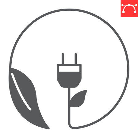 Green energy glyph iconのイラスト素材