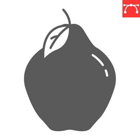Quince glyph iconのイラスト素材