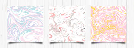 Set of trendy backgrounds in pastel colors for social networks Hand drawn style Brown shades...