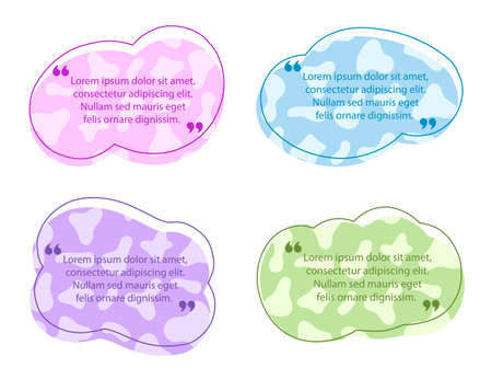 Modern block quote and pull quote design elements. Bright creative quote text template. Vector illustration isolated on white backgroundのイラスト素材
