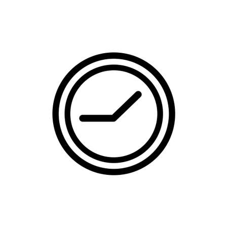 Clock time line vector icon. Hour watch timer flat illustration isolated on white background. Web...