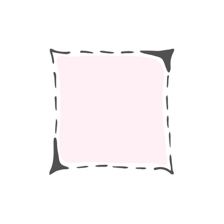 Square doodle frame isolated on white background. Hand drawn wreath in vector. Romantic design elements.のイラスト素材