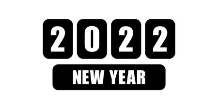 2022 new year logo text design. 2022 number design template. Calendar simple icon. Modern abstract...