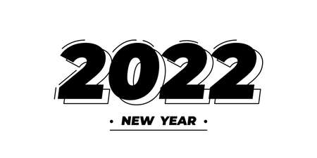 2022 new year logo text design. 2022 number design template. Calendar simple icon. Modern abstract...