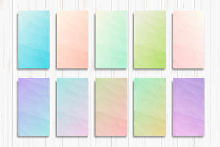 Vibrant and soft pastel gradient smooth color background set for modern smartphone screen. Abstarct...