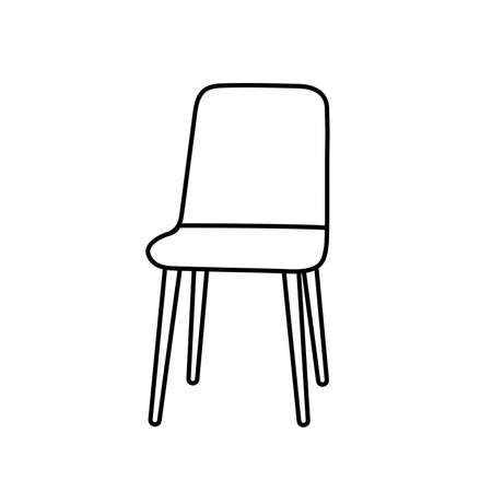 Isolated soft office chair icon pictogram. Side view outline. Illustration isolated on white background.の写真素材