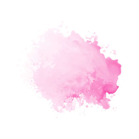 Abstract pink watercolor water splash on a white background. Vector watercolour texture in rose color. Ink paint brush stain. Pink soft light blot. Watercolor pastel splashのイラスト素材