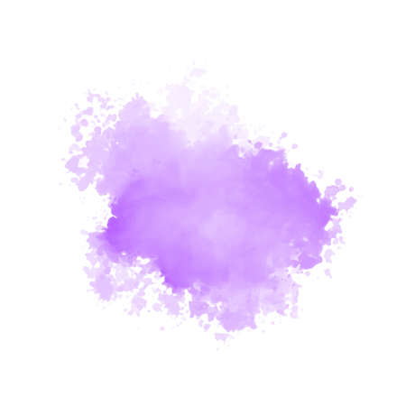 Abstract purple watercolor water splash on a white background. Vector watercolour texture in blue color. Ink paint brush stain. Purple soft light blot. Watercolor violet splashのイラスト素材