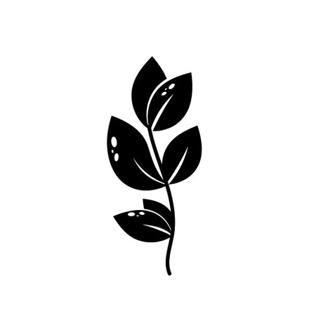 Beautiful flat leaf silhouette. Jungle foliage illustration. Plant floral design. Summer botanical print. Vector isolated on white background. Tropical exotic leafのイラスト素材