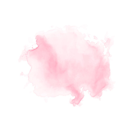Abstract pink watercolor water splash on a white background. Vector watercolour texture in rose color. Ink paint brush stain. Pink soft light blot. Watercolor pastel splashのイラスト素材