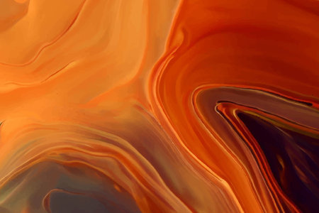Abstract orange black marble texture background. Tiger art ink liquid pattern.