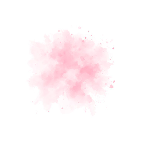 Abstract pink watercolor water splash on a white background. Vector watercolour texture in rose color. Ink paint brush stain. Pink soft light blot. Watercolor pastel splashのイラスト素材