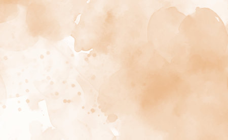 Peach abstract watercolor texture background. Vector beige watercolour pattern. Pastel watercolor brush texture. Autumn water color backgroundのイラスト素材
