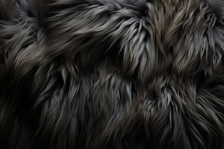 Monochrome background of black and white animal fur texture with natural pattern and detailの素材
