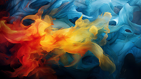 Vibrant abstract painting with fantasy concept, illustration of colorful and dynamic artworkの素材