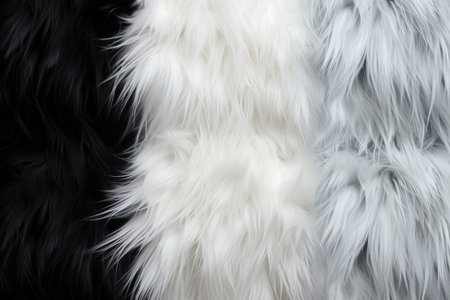 Monochrome textured background with black and white animal fur pattern for design and creativityの素材
