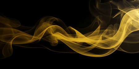 A abstract design on a black background, in the style of flowing lines, dark colourful and futuristic chromatic waves. High quality photoの素材