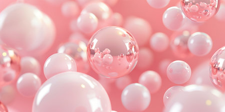 Pink background wallpaper collection with glossy balls. 3D render image with texture ideal for marketing and social media images. Minimal canvas copy space for text and images. High quality photoの素材