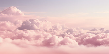 Romantic pink sky background. Clouds soft on sunset. Abstract background. Textured background, clouds, clouds, childrens wallpaper. Prints, wallpapers, posters, cards. High quality photoの素材