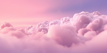 Romantic pink sky background. Clouds soft on sunset. Abstract background. Textured background, clouds, clouds, childrens wallpaper. Prints, wallpapers, posters, cards. High quality photoの素材