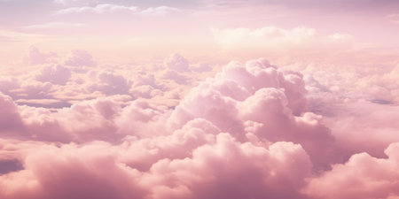 Romantic pink sky background. Clouds soft on sunset. Abstract background. Textured background, clouds, clouds, childrens wallpaper. Prints, wallpapers, posters, cards. High quality photoの素材
