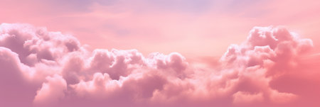 Romantic pink sky background. Clouds soft on sunset. Abstract background. Textured background, clouds, clouds, childrens wallpaper. Prints, wallpapers, posters, cards. High quality photoの素材