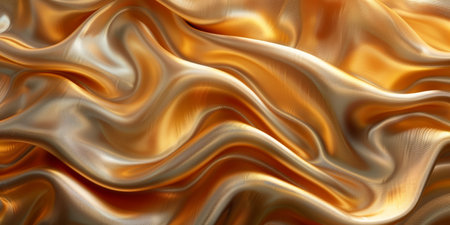 Close-up of golden silk fabric with beautiful shimmery texture and smooth folds, perfect for luxury themes. High quality photoの素材