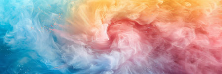 The abstract smoke swirls blend hues of blue, pink, orange, and red, forming a captivating gradient background, perfect for artistic projects with a contemporary and psychedelic touchの素材