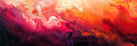 Dynamic abstract painting with swirling pink, orange, and purple tones. Perfect for modern art lovers.の素材