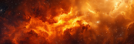 A mesmerizing showcase of a vividly colored cosmic nebula illuminating the infinite beauty of the universeの素材