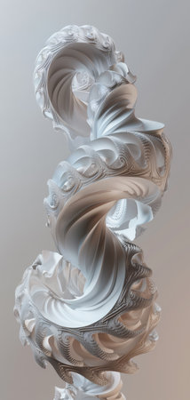 Elegant abstract art with a spiral pattern, symmetrical elements, ideal for modern decor and art loversの素材