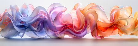 Vibrant, abstract, flowing fabric with gradient colors creating a dynamic, artistic, colorful visual effect.の素材
