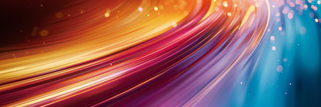 Vibrant abstract background with swirling light streaks and bokeh, perfect for dynamic and colorful...