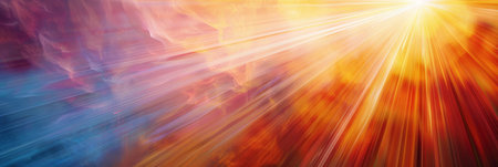 An abstract background featuring vibrant light rays that create a mesmerizing and enchanting...