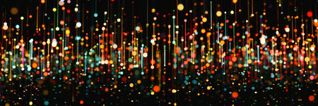 Dynamic lights bokeh backdrop in vibrant colors, perfect for festive and lively design applications.