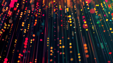 Colorful abstract light bokeh background with vibrant blurred spots creating a dynamic festive feel.