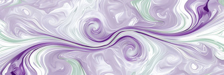 Abstract artistic background with purple and green swirling patterns blending seamlessly in a fluid...