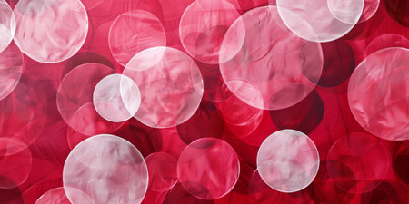 An eyecatching and vibrant abstract background that showcases red and white soft bokeh circles beautifullyの素材